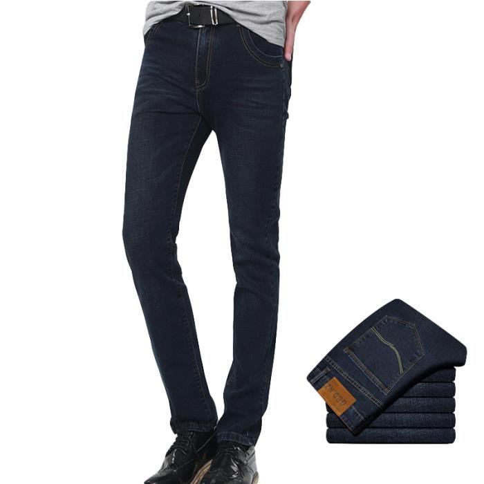 Jeans Homme slim a la mode de mince Pantalon denim Homme habille Noir Noir 4 Cdiscount Pret a Porter
