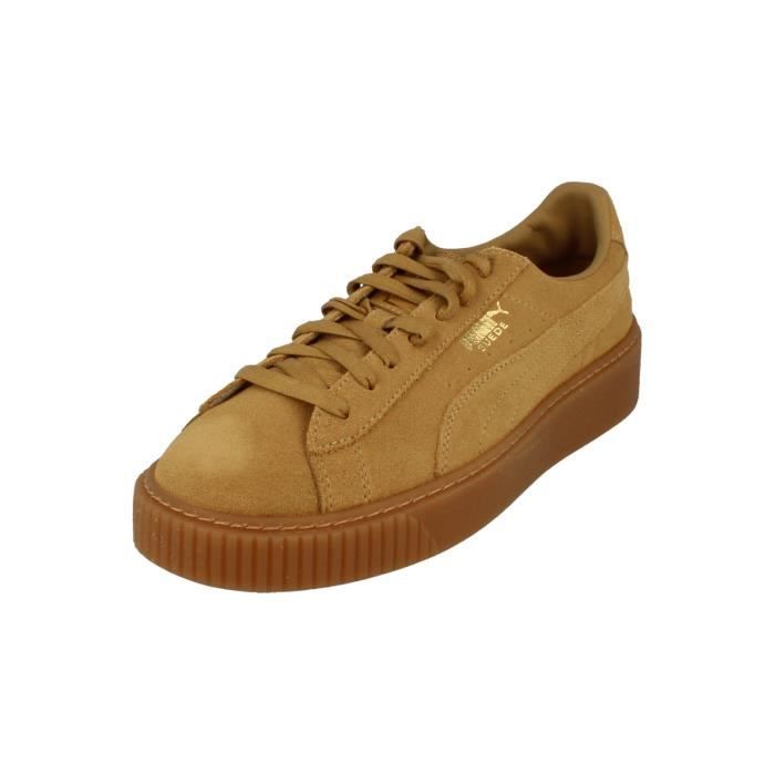 puma suede platform beige femme