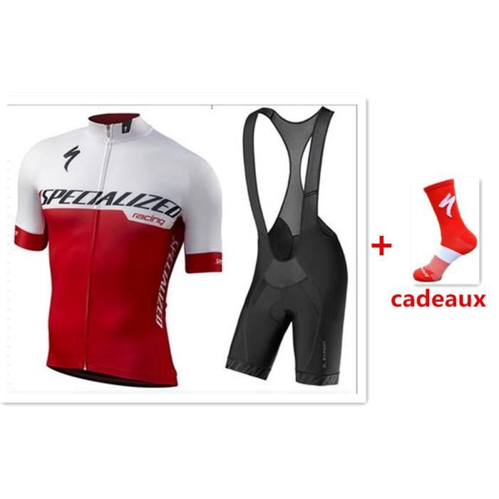 Specialized Maillot De Cyclisme Manches Courtes Cuissard A Bretelle Sport Velo Homme Ensemble De Vetement 1 Paire De Bas Cadeau Prix Pas Cher Cdiscount