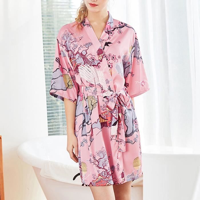 robe kimono rose