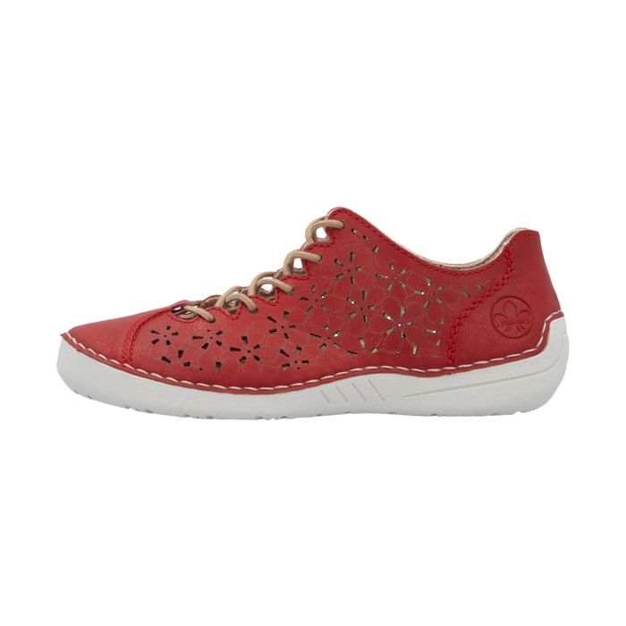 Rieker Basket Cuir Rieker Dusty - Rouge