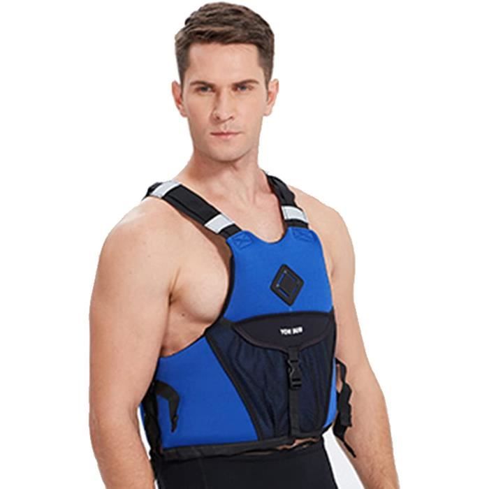 Gilet De Sauvetage Adulte Réglable Unisexe Avec Sifflet & Bandes Réfléchissantes - 25-110 Kg - Kayak, Bateau, Surf