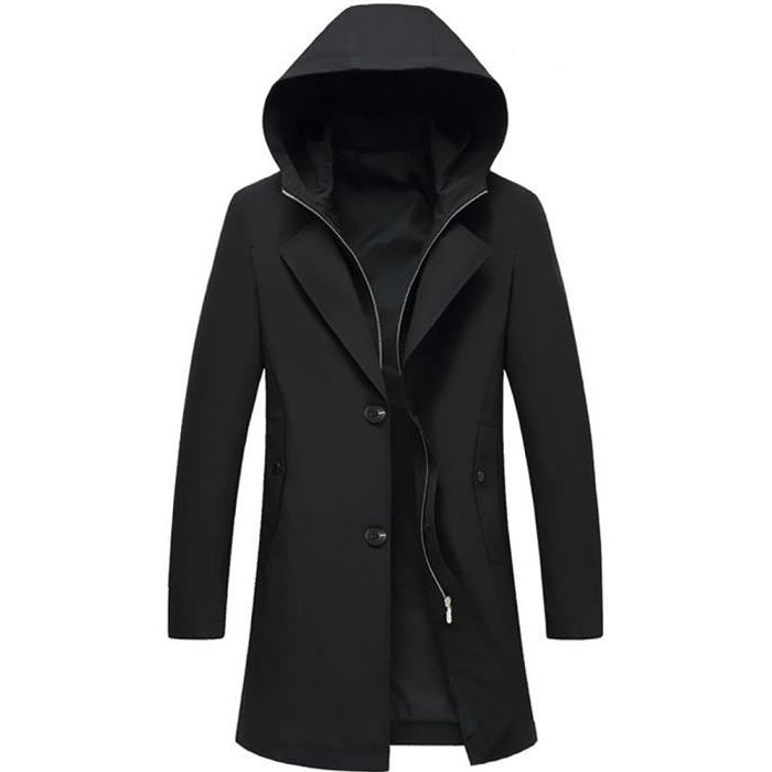 Mens full length trench coat with hood discount