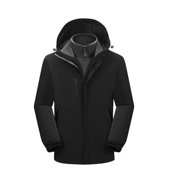 Blouson de Ski Homme-Femme 3 en 1 Amovible Imperméable Respirant - Vert