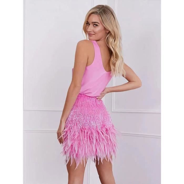 ZSUIQIN 1 Pièce L Jupes Pour Femmes, Jupe Courte En Plumes