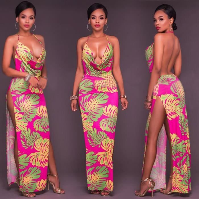 Robe Sans Manches Glamour Babe à Motif Fleurs Roses - Taille S/M - Occasion En Très Bon état