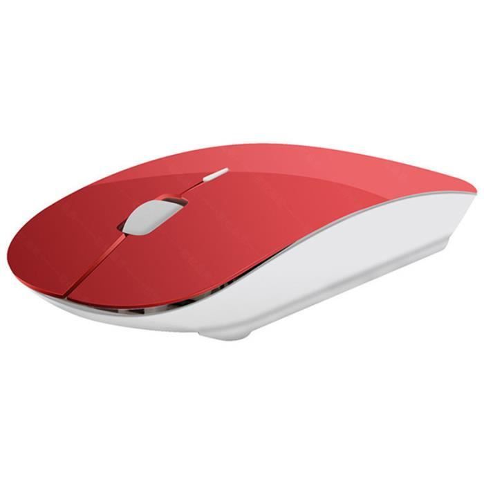 Souris Ultra Plate pour PC ACER Sans Fil USB Universelle Capteur Optique 3 Boutons Couleurs – Couleur:ROUGE
