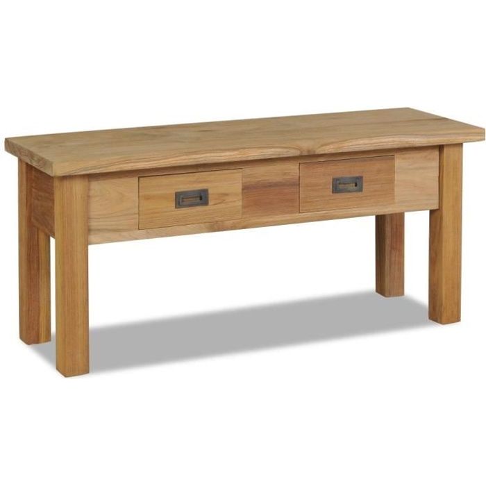 Luxueux Haute qualité Banc dentrée Teck massif 90 x 30 x 40 cm