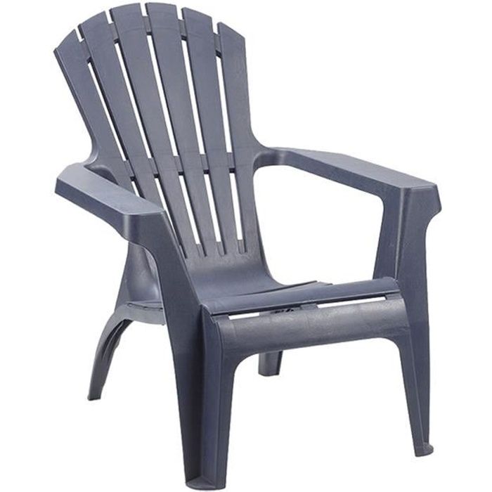 fauteuil de jardin adirondack - ozalide - anthracite - plastique - résine - confortable et durable - pliant