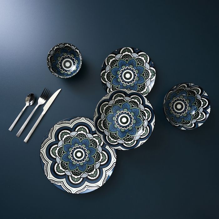 Assiettes Dessert HwaGui - Lot De 6 En Céramique, Ø20.5cm | Pour Salade, Petit-Déjeuner | Lavable Lave-Vaisselle