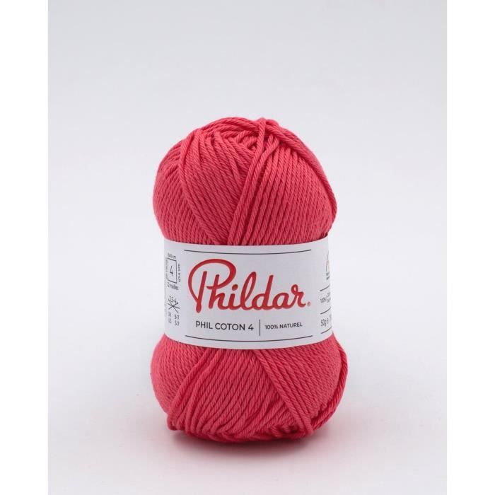 Phildar - Pelote de Laine PHIL COTON 4 de 50g - Laine ?� Tricoter - 100% COTON - Aiguille n?�4 