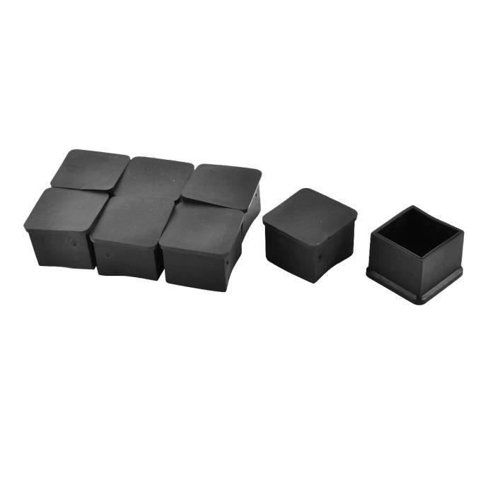 Lot de 4 embouts en caoutchouc pour pieds de carré Noir 19 mm x 19 mm