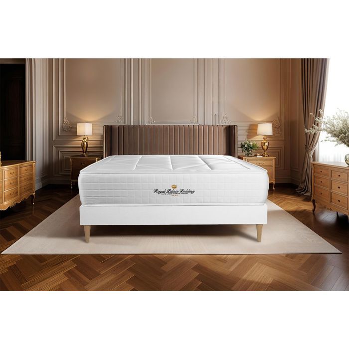 Ensemble matelas ressorts ensach&eacute;s + m&eacute;moire de forme maxi &eacute;paisseur Windsor 140x190