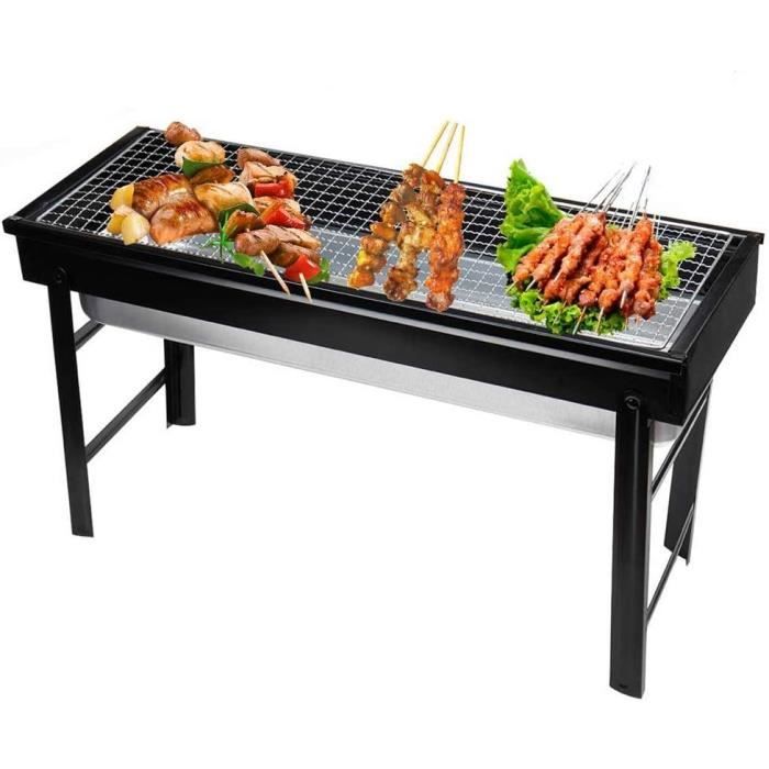 Barbecue Rôtisserie Acier Inox – Charbon De Bois, Portable, Dimensions 54x33x40 Cm, Fabrication Afrique Du Sud