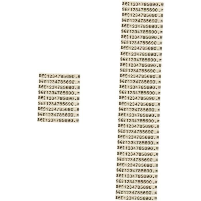 14 Ensembles Cubes Prix Chiffres Et Symboles - Or Sur Transparent - 6.3x9mm - Pour Étiquetage Magasin