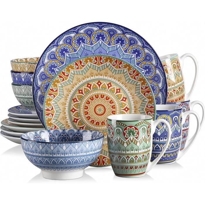 Vancasso Série SIMI 24pcs, Service de Table artisanal avec Vaisselle