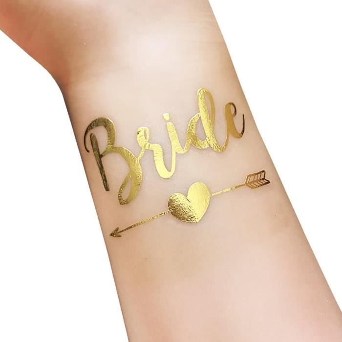 Kit 16 Pièces EVJF Accessoires Or - Gobelets Bride Tribe, Pailles, Bracelets Et Tatouages