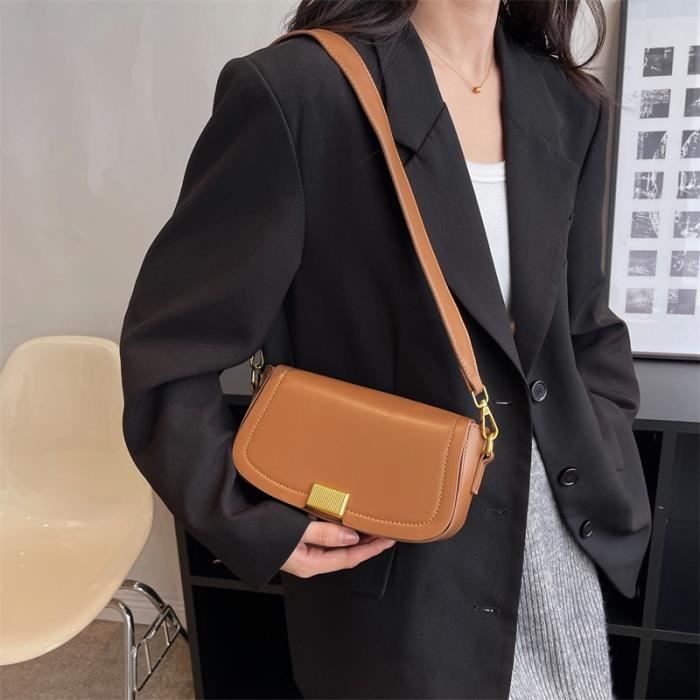 Sac Bandoulière Rond Vintage En Cuir PU Noir – Marque Léo Bags – Petit Format Chic – Fermeture éclair – Neuf Avec étiquettes
