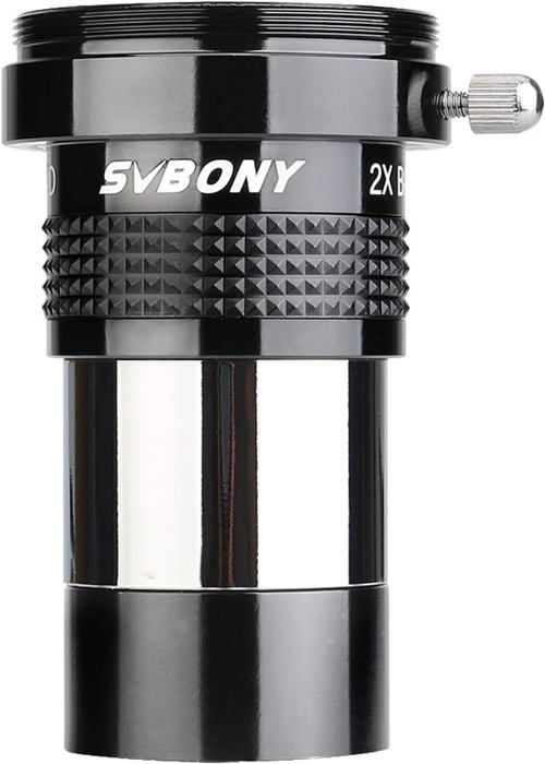 Svbony SV137 Barlow 2X, 1,25 Pouces Barlow Lentille, FMC Barlow en Métal, pour l'Observation Planétaire de l'Oculaire du Télescope