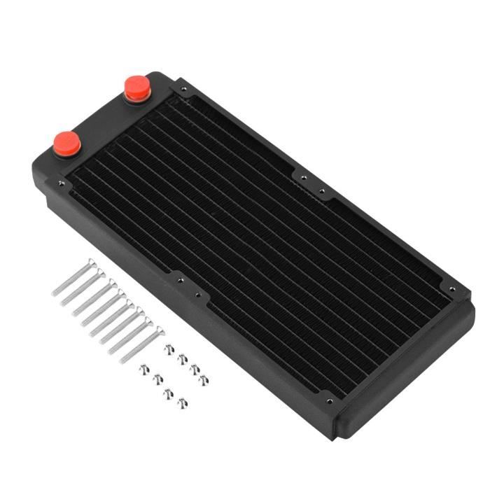Radiateur Watercooling 240mm Aluminium - 18 Tubes - Filetage G1/4 - Pour PC Gaming, Refroidissement Liquide