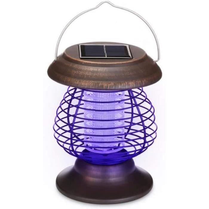 Lampe Anti-Moustiques Solaire Et USB - 3 En 1 (UV, Éclairage, SOS), 4200V, Rechargeable, Pour Intérieur/Extérieur