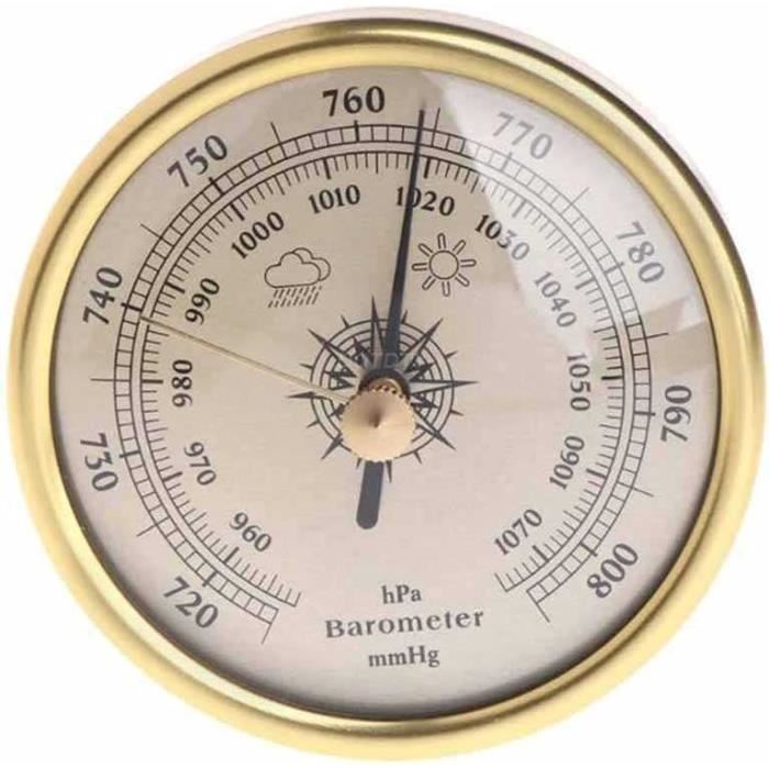 Hygromètre Thermomètre Baromètre Station Météo Traditionnelle En Bois Avec Cadrans Dorés