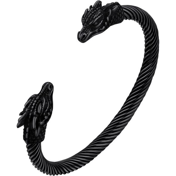 Bracelet Manchette Viking Möbius En Acier Inoxydable - Unisexe, Style Punk Biker - Cadeau Symbolique