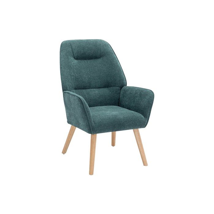 Fauteuil en tissu bleu canard OSIMO