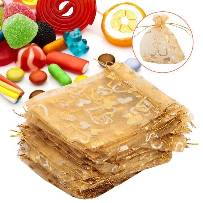 100x Pochette Sachet Organza 10 12cm cadeau faveur bonbonni re