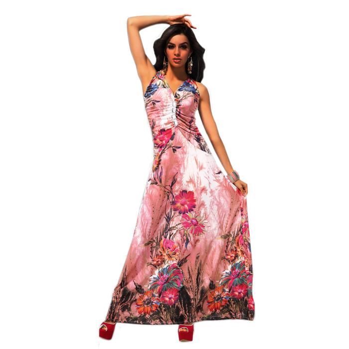 Waooh Robe Longue Fleurs Michelle Rose Achat Vente