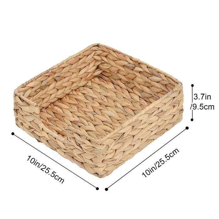 Panier de rangement en osier,Square L--Porte serviettes en rotin, décor ...