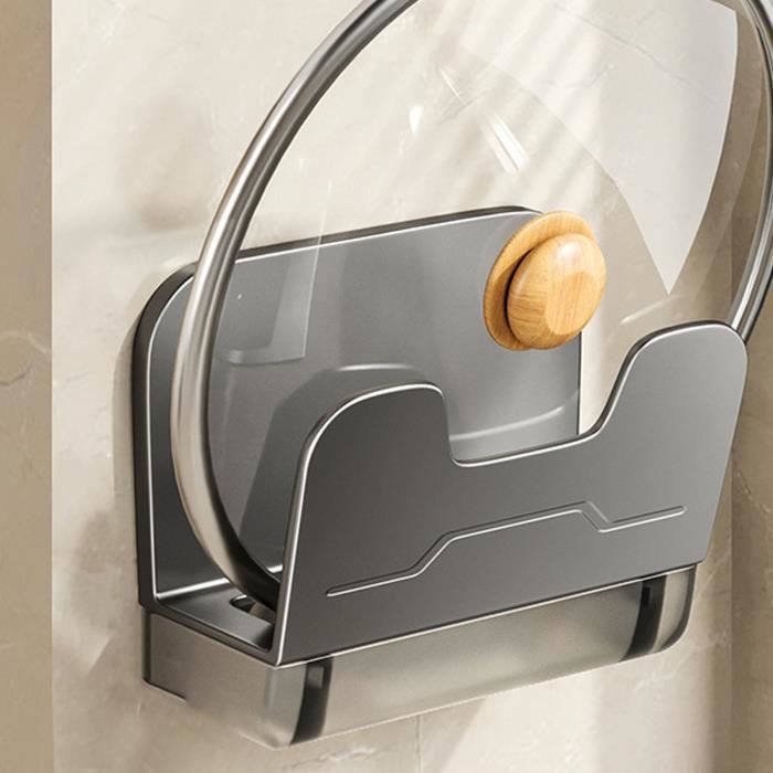Support Rangement Couvercles De Casseroles – 2 Pièces – Acier Carbone Noir – Gain De Place Cuisine