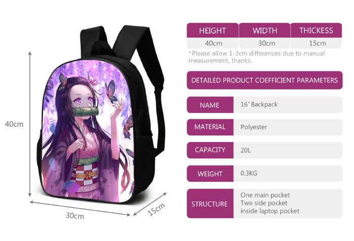 Sac à Dos Kpop Demon Slayer - Cartable Imperméable, Compartiment Ordinateur 14", Pour École, Fans