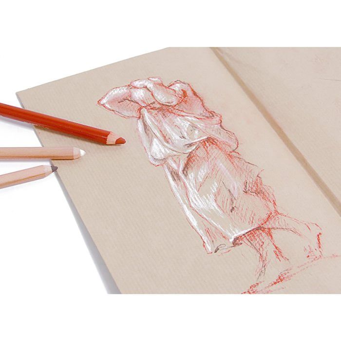 Clairefontaine 975012C Paquet Papier Kraft - 25 Feuilles Papier Kraft Brut Brun 70x100 cm 160g - Carte au Grain Brut pour le Dessin et les Activités Créatives