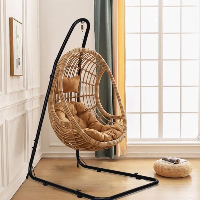 Fauteuil Suspendu Avec Armature - Charge Max 160 Kg - Pour Intérieur/Extérieur - Détente Assurée
