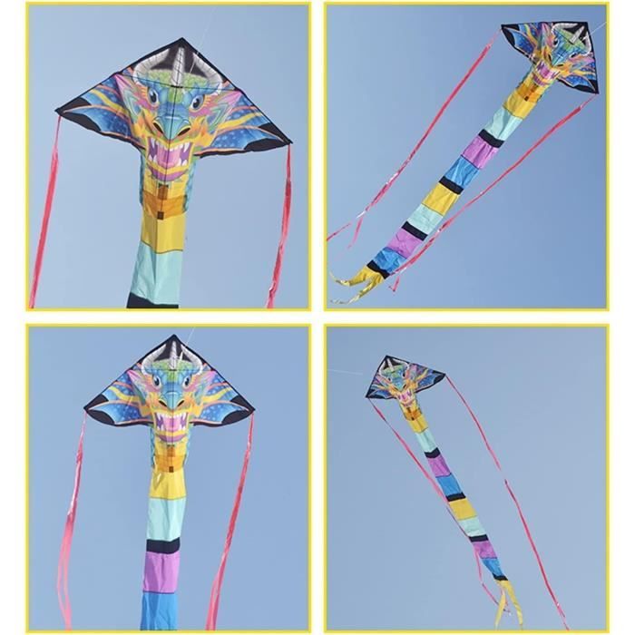 Cerf Volant Enfant 4 Ans Cerf-volant Dragon HONBO 58 Pouces - Pour Enfants Et Adultes, Avec Queue Longue, Corde 60 M Et Swivel