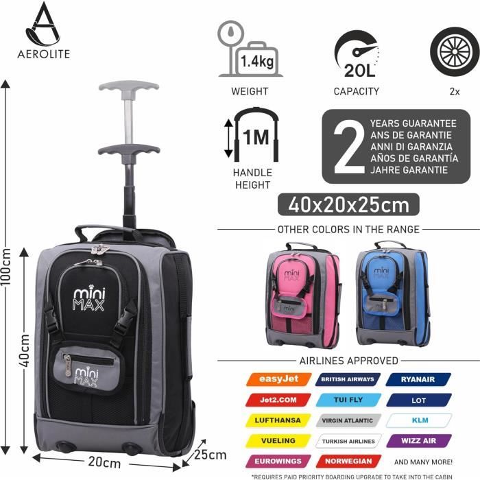 Minimax 20L Ryanair 40X20X25 Taille Maximale Bagage Main En