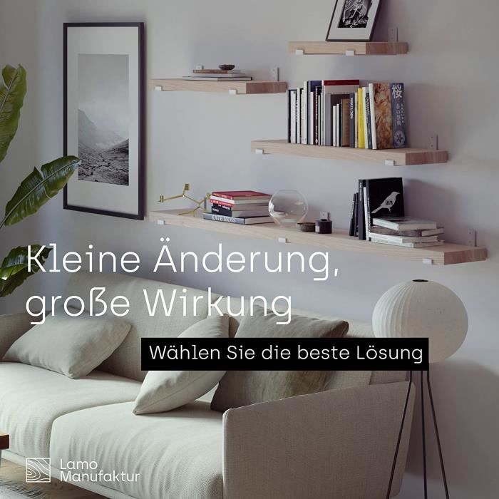 Etagère Murale En Bois Avec Bord Surélevé - 56cm - Blanc X 1[838