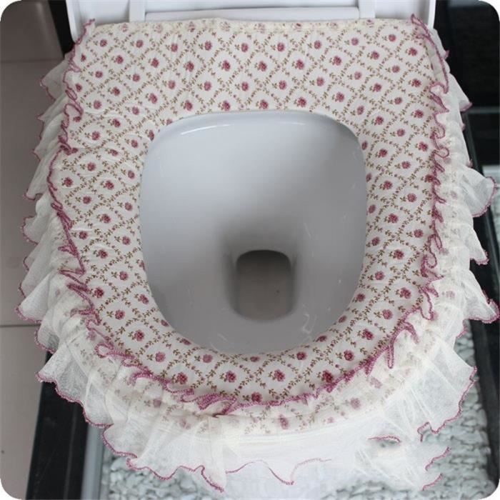 Housse de siège de toilette avec dentelle