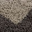 Tapis poil long Shaggy pour le salon tapis motifs avec un design en bordure Couleur: Taupe Taille: 100 x 200 cm-2
