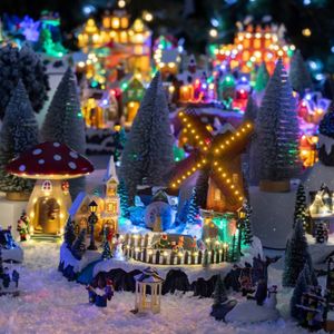 Lot De 2 Lanternes Lumineuses Musicales De Noël - Décoration Intérieure Avec Père Noël Et Bonhomme De Neige