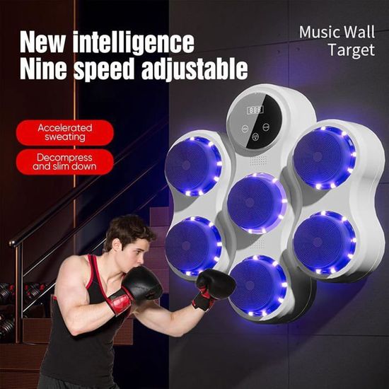 Machine De Boxe Musicale Avec Gants - 9 Vitesses, Compteur Intelligent, Bluetooth, Entraînement à Domicile