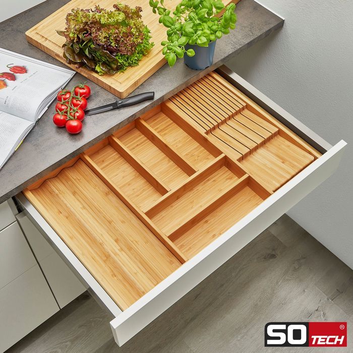 Organiseur De Tiroir En Bambou - Petit Plateau De Couverts En Bois Organiseur De Tiroir Pour