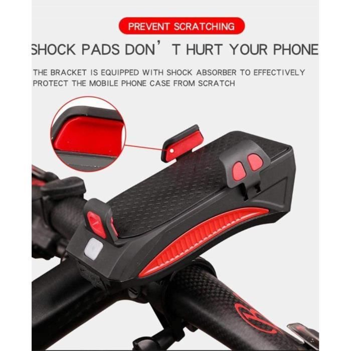 Porte-Téléphone Vélo Avec LED Et Batterie - Support Guidon, Éclairage Et Chargeur Combinés