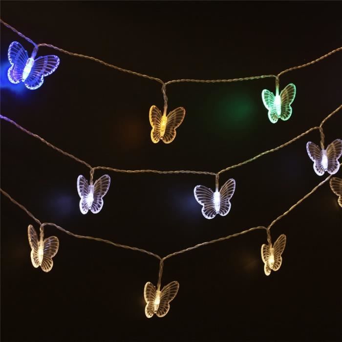 Guirlande lumineuse,Guirlandes lumineuses à piles 1.2M 10, guirlandes  lumineuses papillon pour chambre à - Type Colored-Dry Battery - Cdiscount  Maison