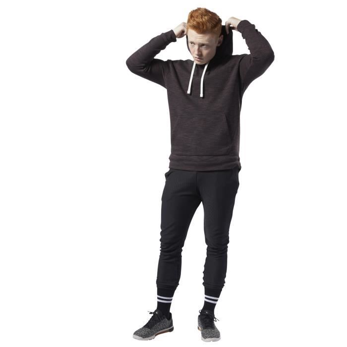 Sweat capuche homme Reebok Marble Marron Coupe standard