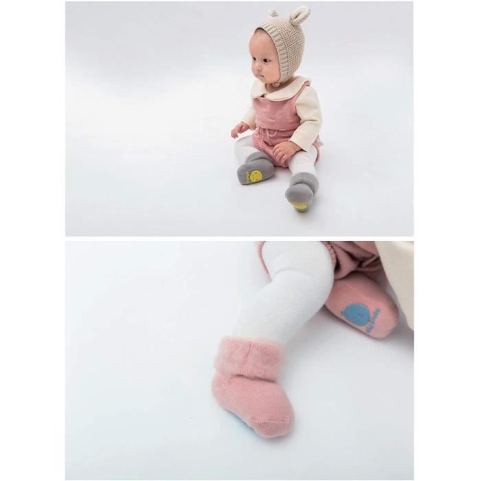 Chaussettes bebe 3 Paires Bebe Enfants Chaussettes en Coton Hiver Epaisse Antiderapant pour Nouveau ne Garcon Fille de 1 3 ans