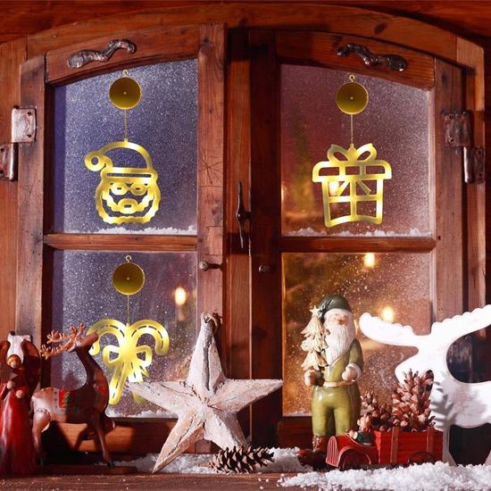 Guirlande Lumineuse De Noël 3 M - 20 LED Avec Motifs (Père Noël, Sapin...) - Alimentée Par Piles Pour Intérieur/extérieur