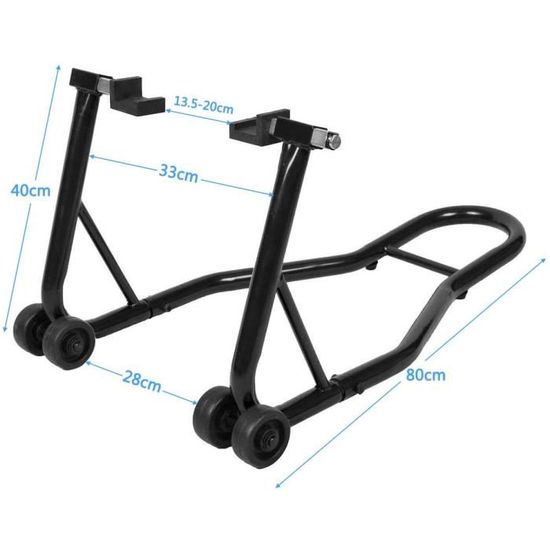 COSTWAY B/équille Moto pour Roue Arri/ère B/équille dAtelier Support de Roue Paddock Moto avec Bras R/églable