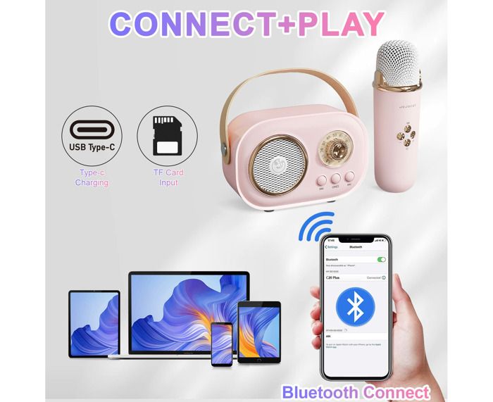 Mini Machine à Karaoké Avec 1 Microphone Sans Fil Pour Enfants Adultes Enceinte Bluetooth Portable Jouet Pour Filles Et Garcons 2 4 5 6 7 8 9 10 12 P19505306